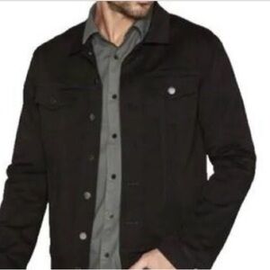 Triumph Over Tragedy Black Jean Jacket Men's Small Black Buttons
Zipper Pockets